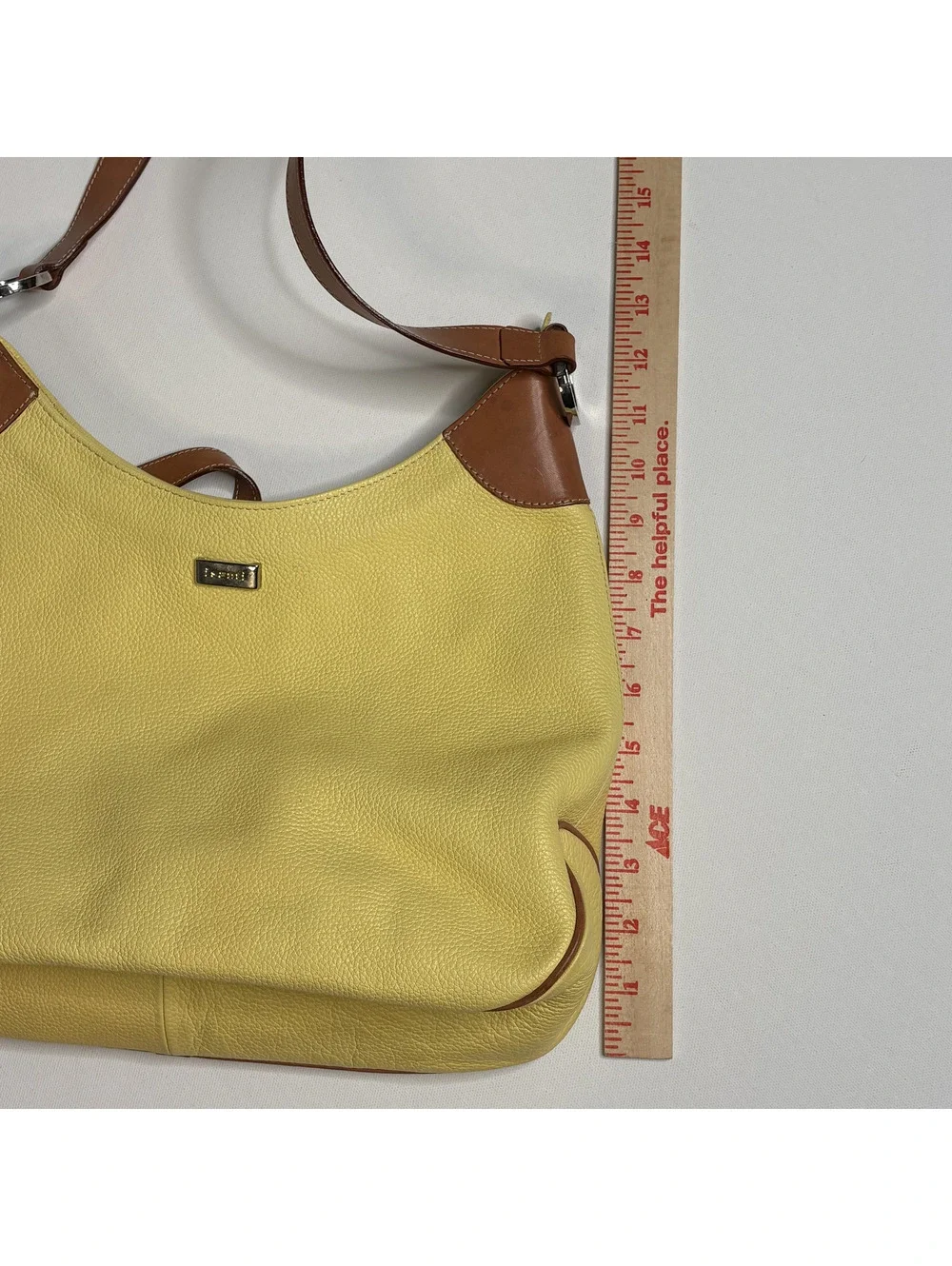 Vintage I Santi Yellow Pebbled Italian Leather Bag